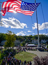 Raising of 45 ft x 90 ft American Flag